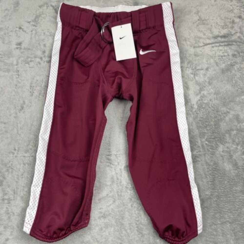 New Men’s Nike Maroon/White Football Pants $75‎ Small